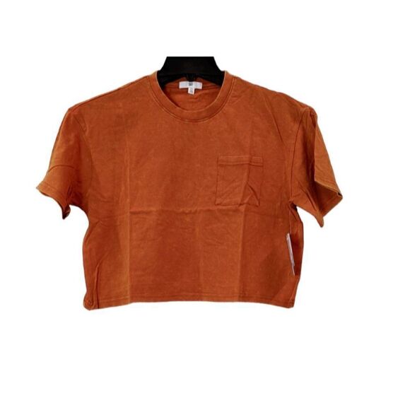 BP Womens Size XS Rust Amber Crew Neck Short Sleeve Cropped T Shirt BP452676MI - Picture 1 of 9
